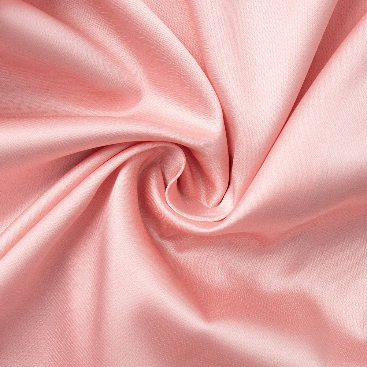 Women’s Pink Satin Pajama Set with Feather Trim – Elegant Long Sleeve Top and Pants