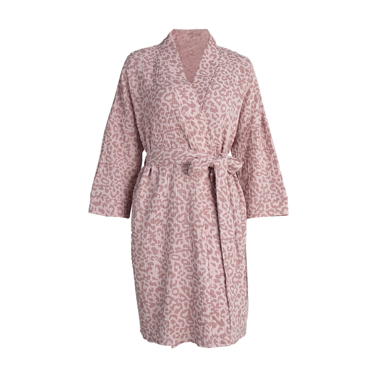Pink Leopard Print Kimono Robe: Cozy & Stylish Loungewear