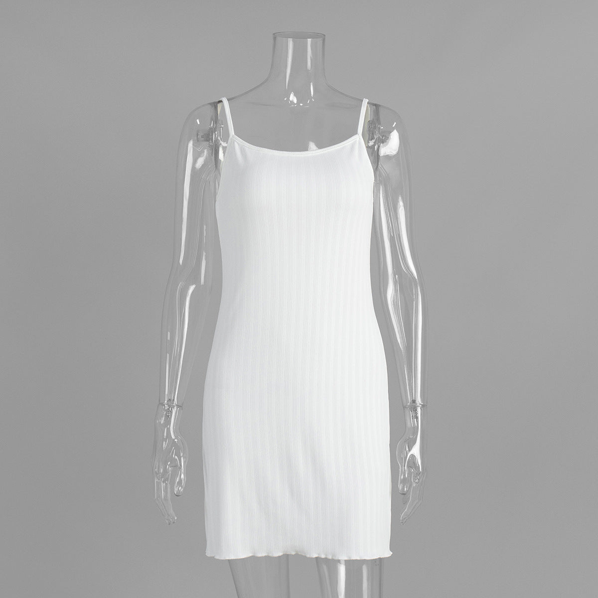 Women’s White Spaghetti Strap Nightdress – Comfortable Casual Sleepwear Mini Dress